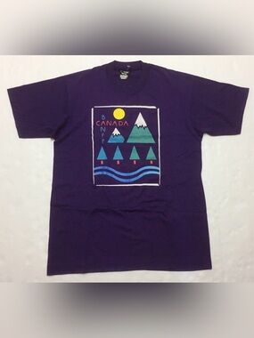 90s Banff T-shirt Single Stitch Large Vintage Canada Screen Stars Best Purple
